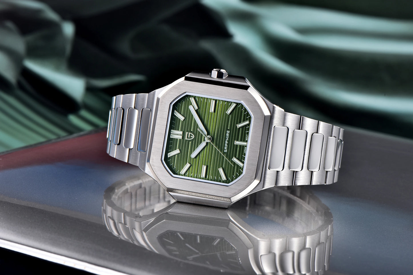 Reloj de lujo cuadrado de cuarzo PAGANI DESIGN 2026 para hombre, cristal de zafiro AR, movimiento japonés, luminoso, acero 316L completo