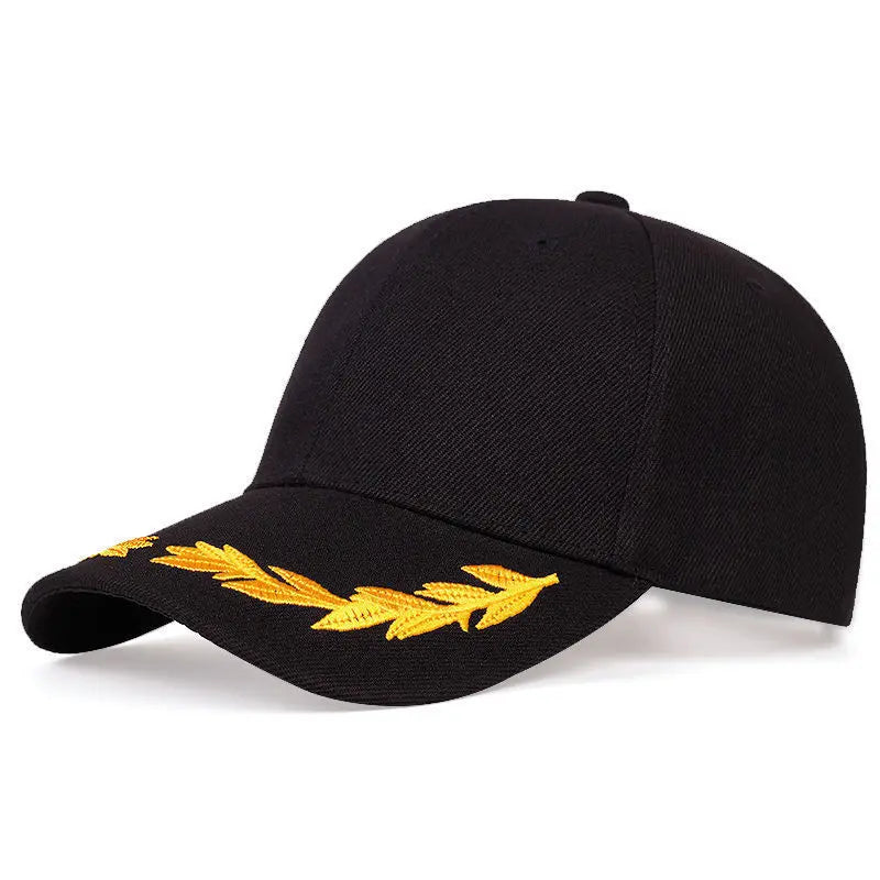 Cappellino da baseball regolabile da uomo con logo personalizzato, per primavera e autunno, ricamo a spiga di grano tinta unita, cappellino trucker fashion da donna, cappello con visiera FS parasole