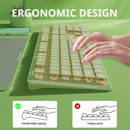 Teclado silencioso con cable EWEADN V3 para oficina y gaming, diseño de teclas tipo película, ergonómico, para Windows/portátil/PC/escritorio, accesorio de e-sports