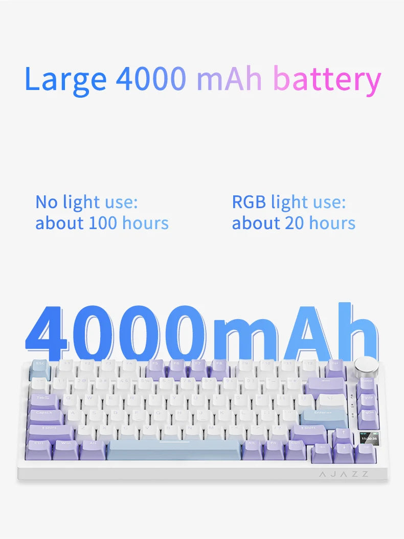 Ajazz AK820/AK820Pro Gaming Mechanical Keyboard Bluetooth 5.1/Wireless/C-Wired Customized Keyboard with Knob Hot Swapping Gasket