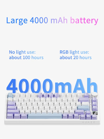 Ajazz AK820/AK820Pro Gaming Mechanical Keyboard Bluetooth 5.1/Wireless/C-Wired Customized Keyboard with Knob Hot Swapping Gasket