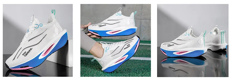 Scarpe da running con piastra in carbonio uomo donna, sneakers professionali da maratona e gara, traspiranti e leggere, per corsa su strada e allenamento
