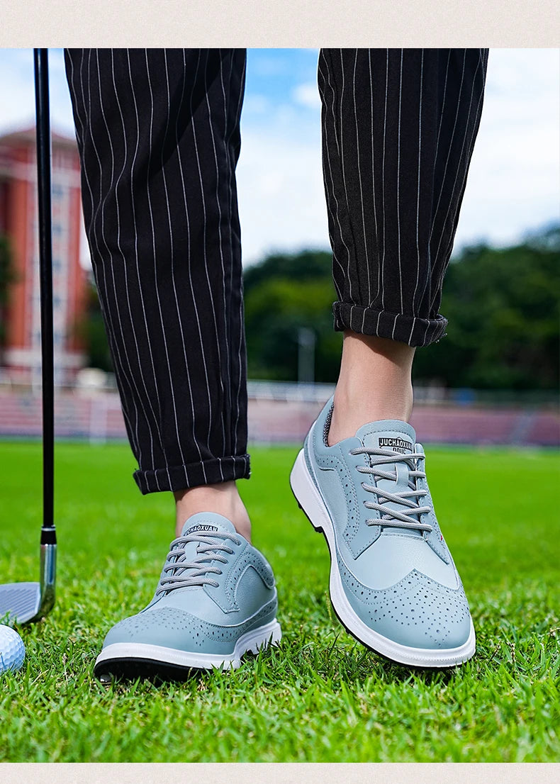 Professional Golf Shoes Men High-Quality Leather Breathable Sports Shoes Golf Competition Training Shoes Plus Size Shoes 39-47#
