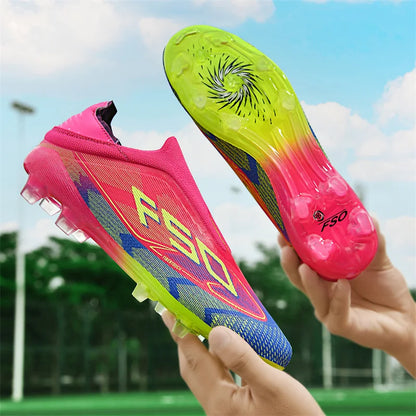 Nouveaux hommes chaussures de Football Match intérieur vente chaude bottes de Football en plein air crampons d'herbe baskets de Futsal montantes antidérapantes de haute qualité
