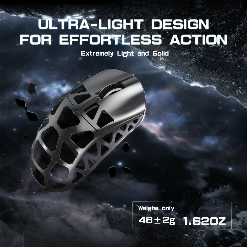 Ratón gaming ATTACK SHARK R3 de aleación de magnesio 8K SUPERLIGHT 8000Hz 6 DPI ajustables hasta 26000 PAW3395 BT/2.4G inalámbrico/con cable