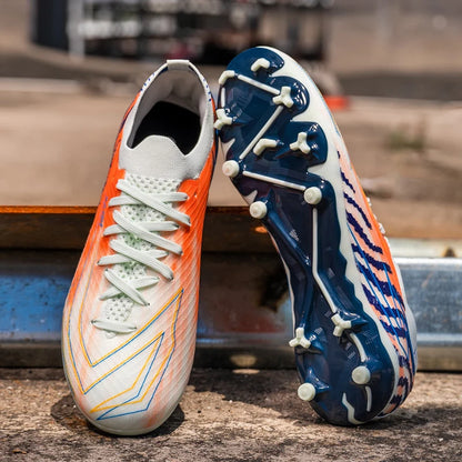 Nouvelles chaussures de football AG FG pour hommes, tige en PU flexible, crampons en caoutchouc résistant, pour adultes, pour les compétitions de football en extérieur.