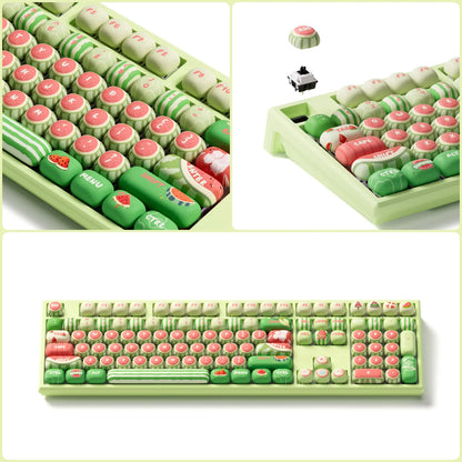 Teclado mecánico inalámbrico Akko MonsGeek MG108B Bun Wonderland, perfil MOG, RGB, 108 teclas, tamaño completo, hot swap, USB / 2.4G / BT 5.0