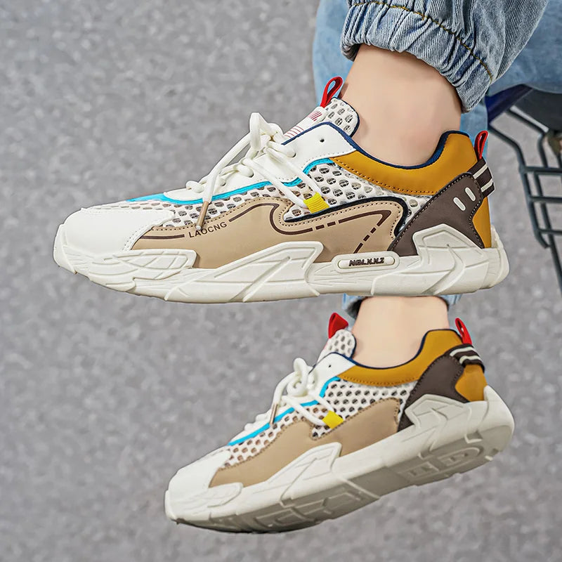 Scarpe sportive da uomo estive in mesh, casual e alla moda, con lacci, per camminare, 2026 nuove sneakers giovani per uso quotidiano e pendolarismo, comode e versatili