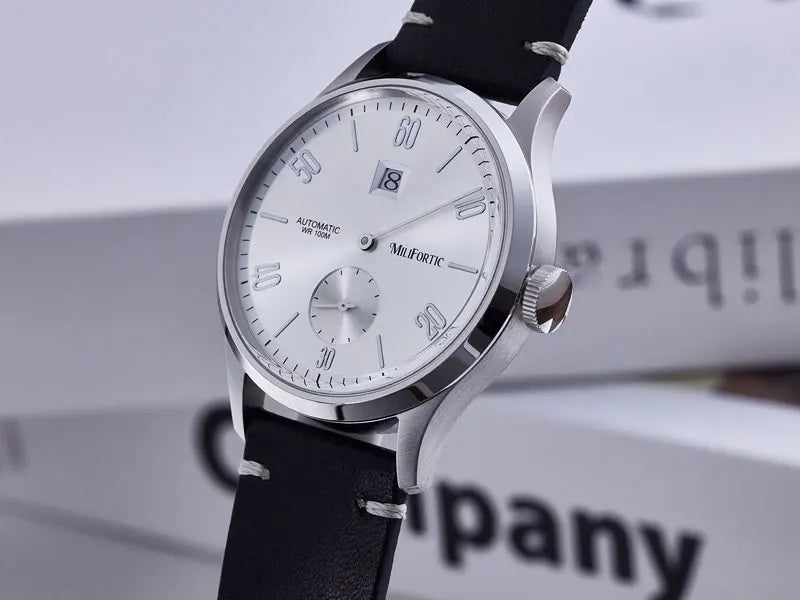 Milifortic 38MM Minimalist Jumping Hour Auto Watch Man R088 Sapphire Crystal 10ATM Vintage Stainless Steel Mechanical Watches