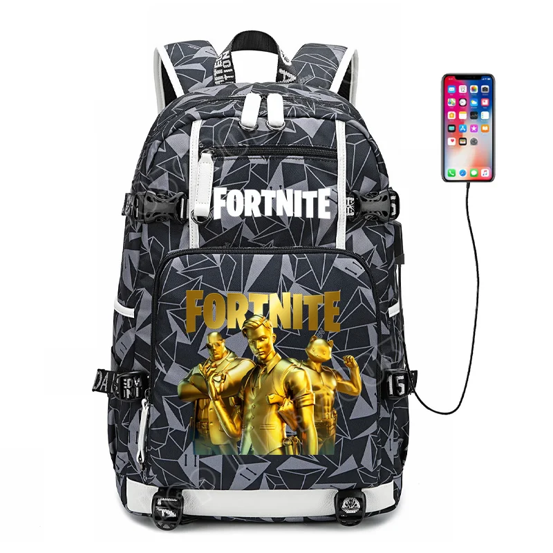 Zaino scolastico Fortnite con stampa gaming per ragazzi e ragazze, grande capacità, impermeabile, leggero e resistente, regalo di compleanno