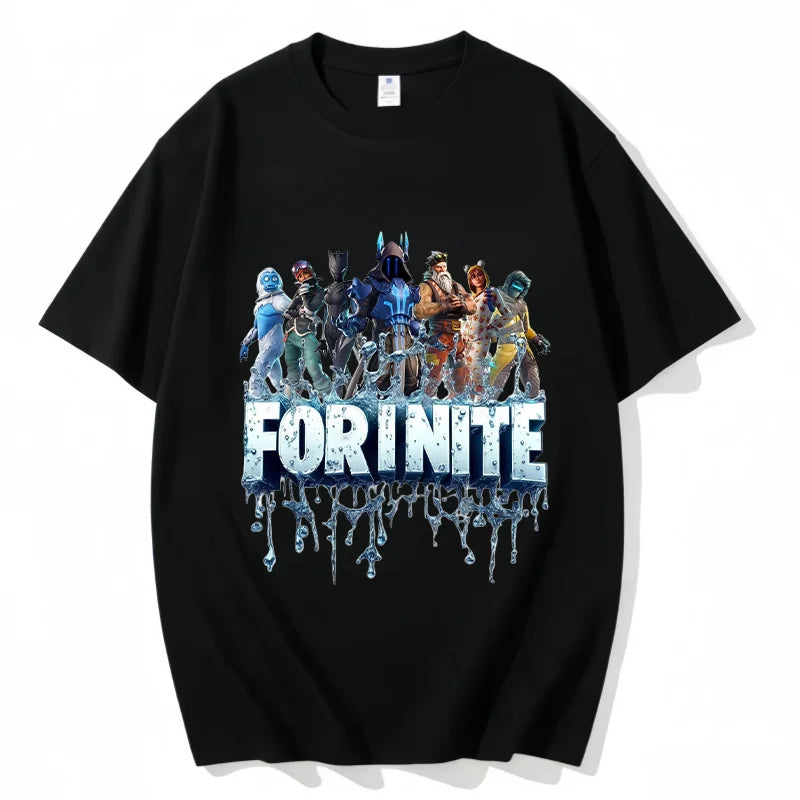 Fortnite Crew Neck T Shirt Unisex Adult Game Dance Fashion New Pure Cotton Short Sleeve Tops Perfect for Casual Wear Vacations