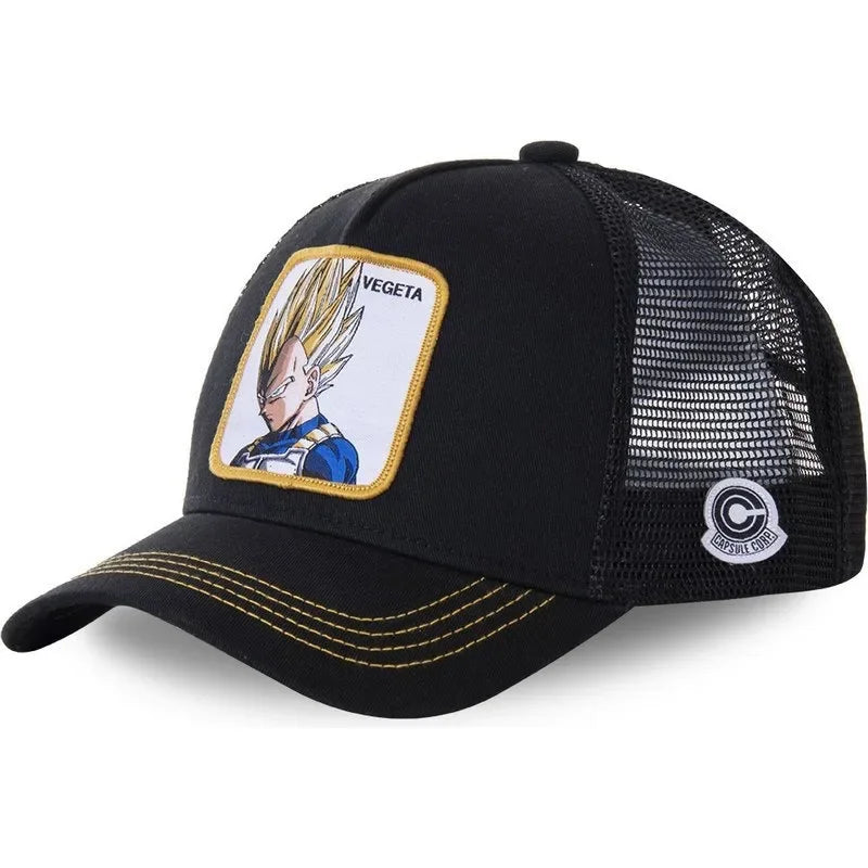 Dragon Ball Buu Goku-kasket – sommerrejse-kasket med skygge til mænd, broderet, hiphop-stil, solskærm, justerbar trucker-meshkasket