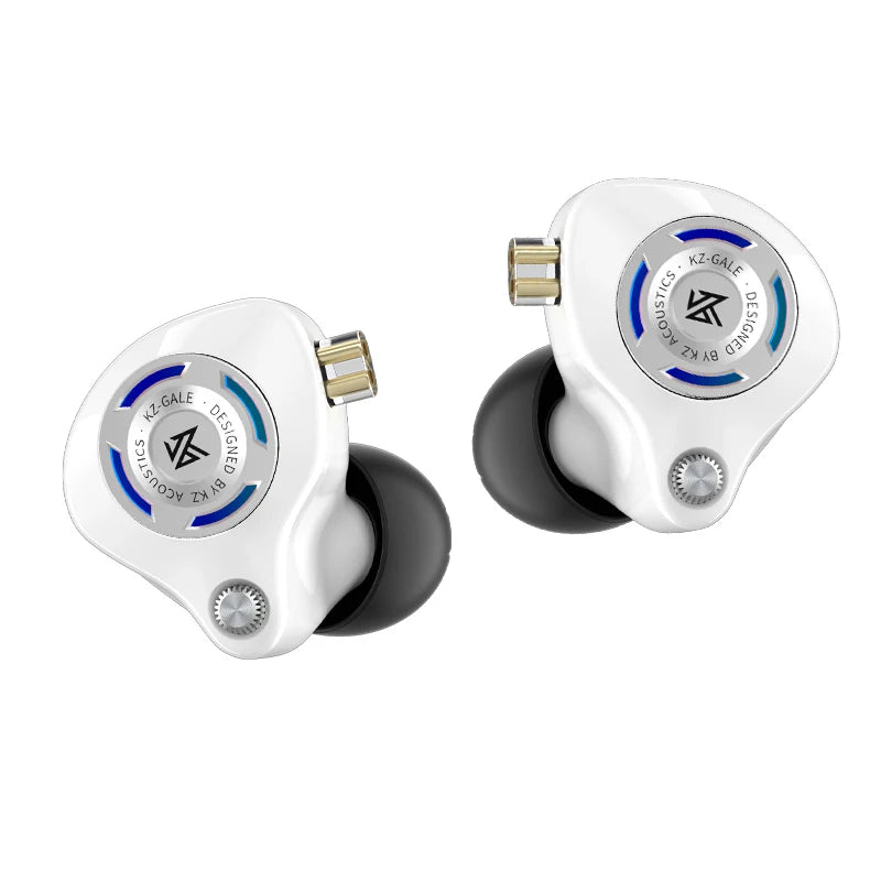 Auricolari IEM da gaming KZ Gale – In-ear monitor HiFi con driver super-lineare e cavo 2 pin rimovibile placcato argento