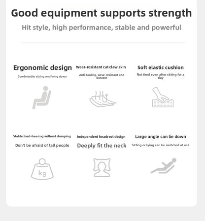 Silla gaming masculina para e-sports, cómoda para estar sentado durante períodos prolongados; silla de ordenador reclinable para momentos de ocio, con respaldo