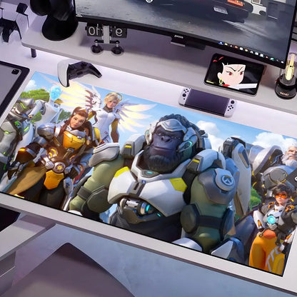 Alfombrilla de ratón Overwatch antideslizante de goma, varios tamaños, formato cuadrado grande para ordenador, oficina y gaming
