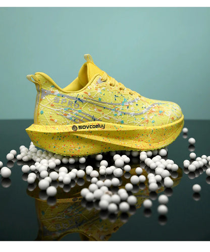 Zapatillas de running para hombre y mujer con placa de carbono, amortiguación para maratón, deportivas, transpirables, ligeras, cómodas y antideslizantes