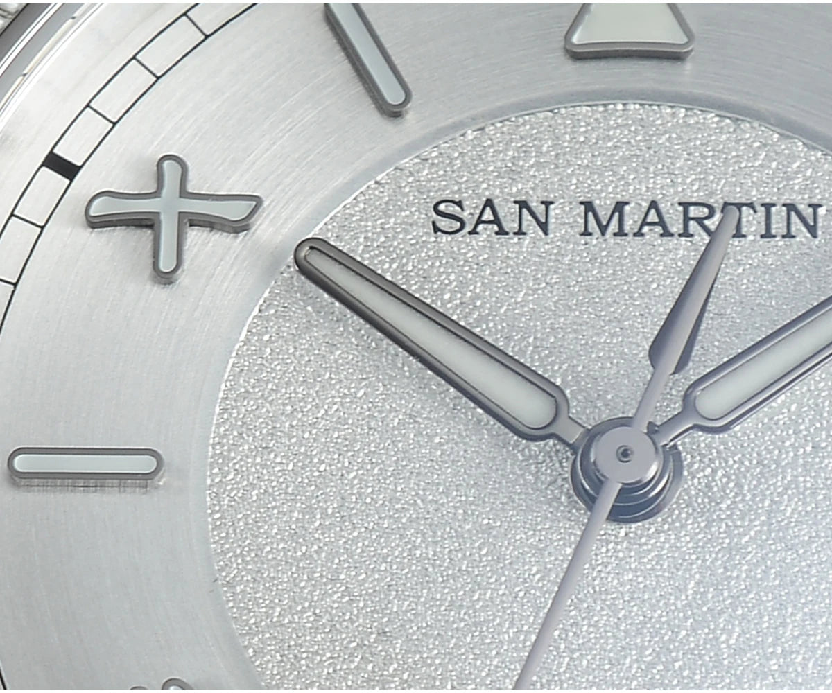 San Martin 39.5mm Retro Chinese Characters Indices Dial Men Pilot Watch YN55 100M Waterproof BGW-X1 Luminous SN0033C