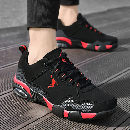 Chaussures de sport pour hommes, confortables, en cuir, pour le sport de plein air, nouvelles chaussures de tennis, classiques, noires, décontractées, légères, pour la marche