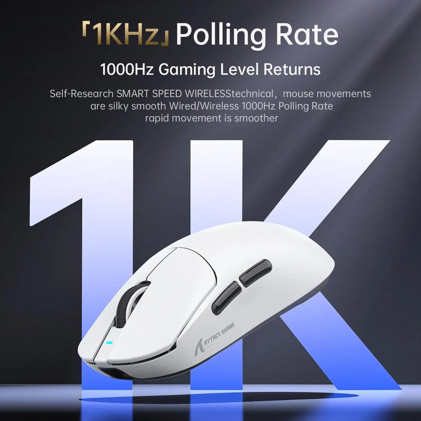 Mouse gaming wireless superleggero ATTACK SHARK X8 SE 55g, mouse tri-mode BK52820, 25000DPI, batteria 500mAh, 5 pulsanti programmabili