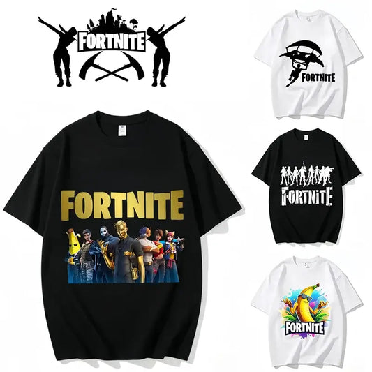 Fortnite Crew Neck T Shirt Unisex Adult Game Dance Fashion New Pure Cotton Short Sleeve Tops Perfect for Casual Wear Vacations
