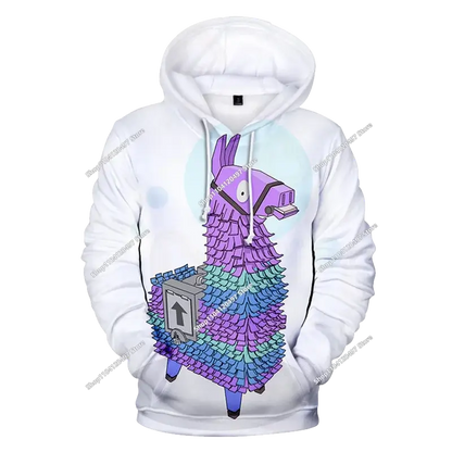 Felpa con cappuccio Fortnite Anime per bambini e uomo, streetwear hip-hop, sportswear casual, vestibilità ampia, moda outdoor