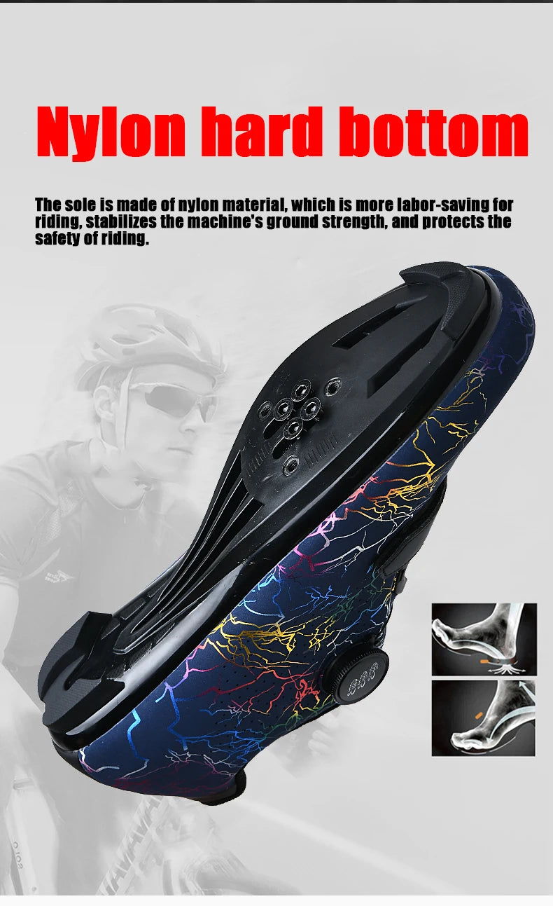 Zapatillas de ciclismo nuevas para hombre con cierre automático para carretera, montaña y exterior; zapatillas deportivas de ciclismo para mujer para spinning indoor