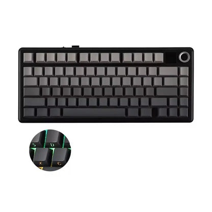 Tastiera meccanica gaming AULA F75 MAX 2.4G Wireless/BT/cablata, hot-swap RGB, 75%, 81 tasti, tastiera da ufficio con schermo TFT