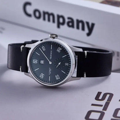 Milifortic 38MM Minimalist Jumping Hour Auto Watch Man R088 Sapphire Crystal 10ATM Vintage Stainless Steel Mechanical Watches