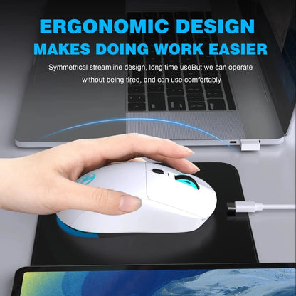 2.4G Wireless Rechargeable Mouse with RGB Lighting, 3600 DPI Ergonomic Silent Wireless Mouse for Laptop, PC, Office & Gaming
