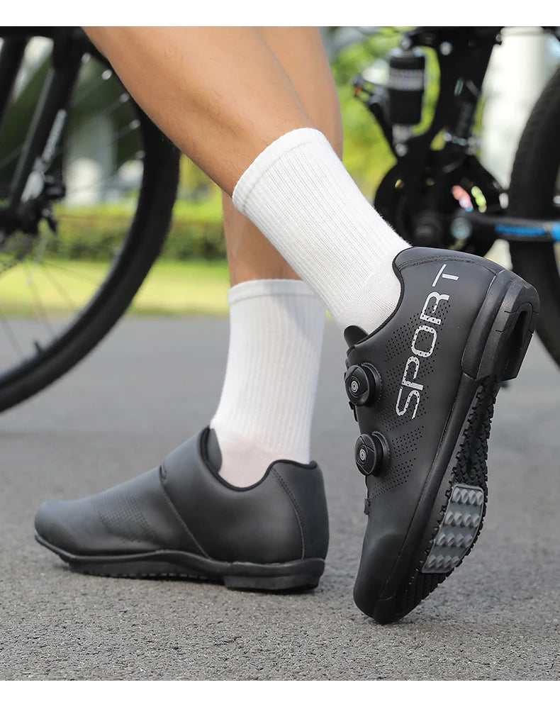 Zapatillas de ciclismo ultraligeras, transpirables y ligeras, con suelas rígidas compatibles con SPD para entrenamiento y competición en bicicleta de carretera y montaña