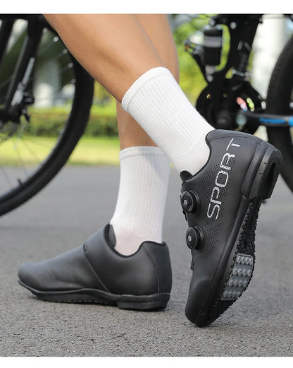 Zapatillas de ciclismo ultraligeras, transpirables y ligeras, con suelas rígidas compatibles con SPD para entrenamiento y competición en bicicleta de carretera y montaña