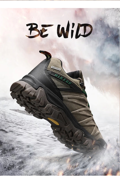 HIKEUP Scarpe da trekking in pelle di alta qualità, resistenti, da outdoor sportivo, da uomo, con lacci, per escursionismo, arrampicata e caccia