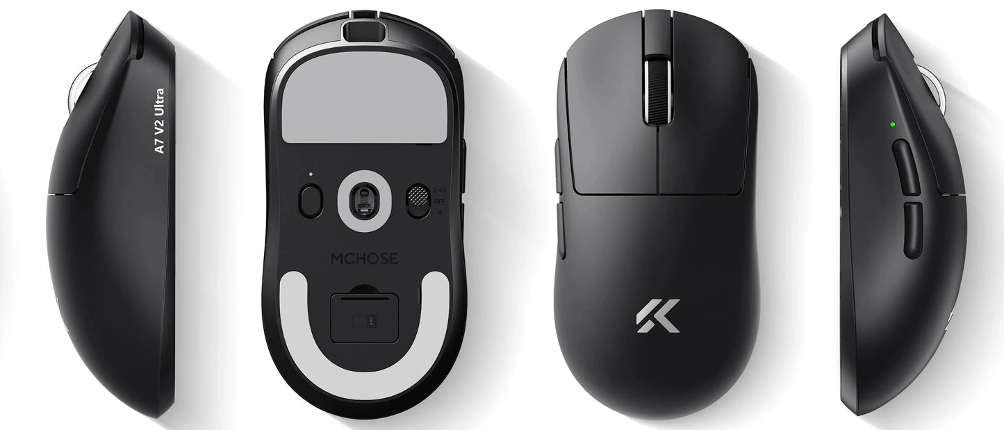 MCHOSE A7 V2 Lightweight Wireless Gaming Mouse, PAW3950 Sensor, Dual 8000Hz Polling Rate, 42,000 DPI Esports Gaming Mouse for PC & Office