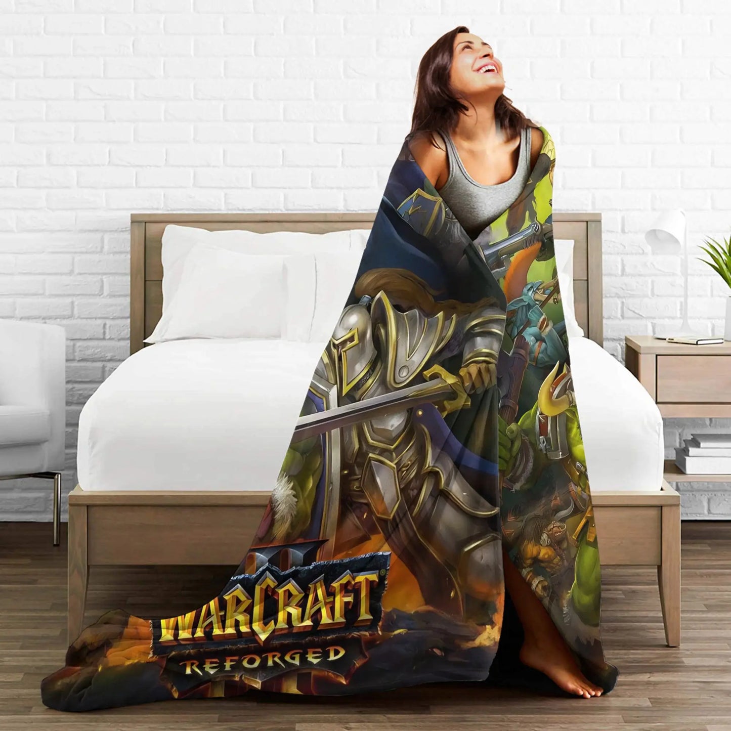 Warm Blanket Office WOW World of Warcraft Arthas Retro Game Throw Blanket Flannel Bedspread For Living Room Sofa Bed Cover