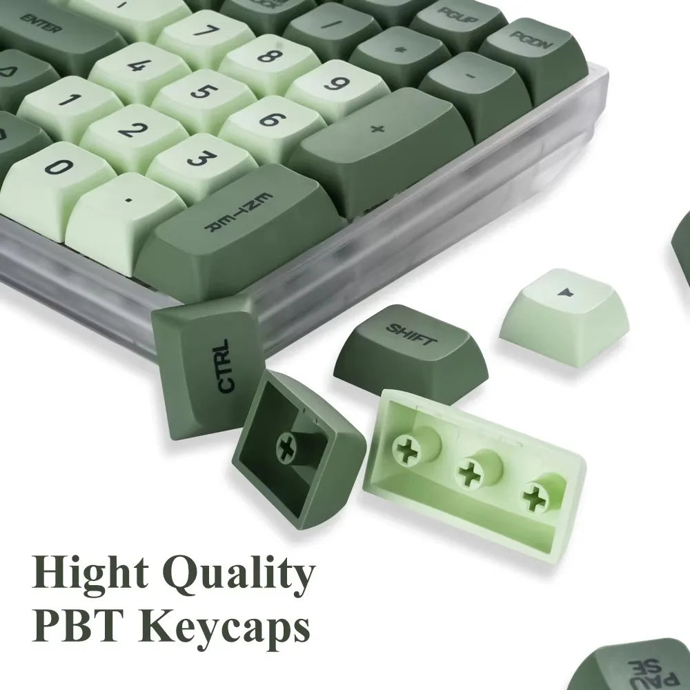 Juego de 125 teclas XDA PBT Matcha Green para teclado mecánico de 61/64/68/75/87/98/104/108 teclas compatible con Cherry/Gateron/Otemu/Kailh