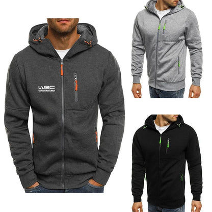 New Spring Autumn Men's World Rally Championship WRC Logo Printing Fashion Hooded Streetwear Casual Zipper High Quality Hoodies