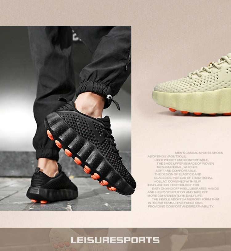 Men's Comfortable Casual Sneakers with Foot Sensing Massage Technology Women's Sports Breathable Lightweight Training Shoes