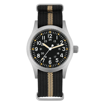 Militado ML05 Military Watch VH31 Sweep Quartz Movement Top Hat Domed Sapphire Crystal Vintage Watch 100m Waterproof Mens Watch