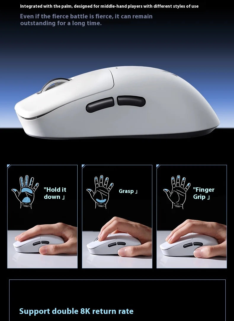MCHOSE M7 Ultra Ergonomic Gaming Mouse PAW3950 Super Sensor TOPSPEED 8000Hz Polling Rate Lightweight Design Realtek Master Mice