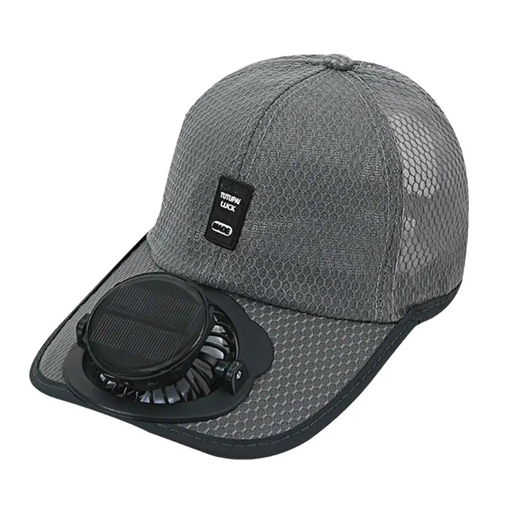 Breathable Sun Hat — Solar Fan, USB Charging