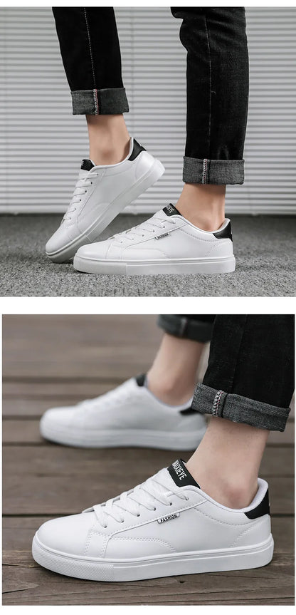 Scarpe casual da skateboard da uomo, scarpe bianche per il tempo libero all’aperto, sneakers traspiranti da camminata, scarpe basse, scarpe da uomo 39-48