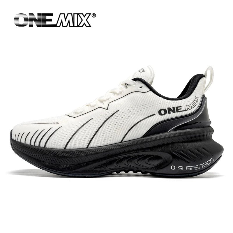 ONEMIX New Cushioning Running Shoes For Men Suitable for Heavy Runners Lace-Up Sports Women Non-slip Outdoor Athletic Male Sneakers