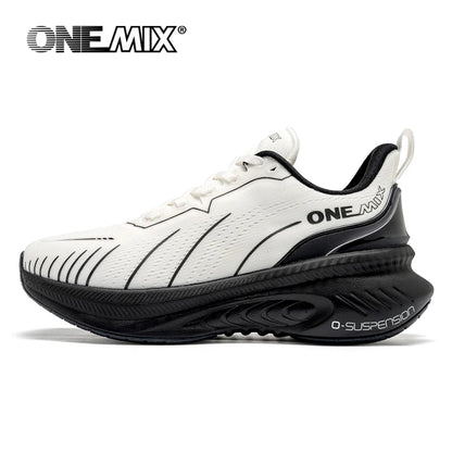 ONEMIX New Cushioning Running Shoes For Men Suitable for Heavy Runners Lace-Up Sports Women Non-slip Outdoor Athletic Male Sneakers