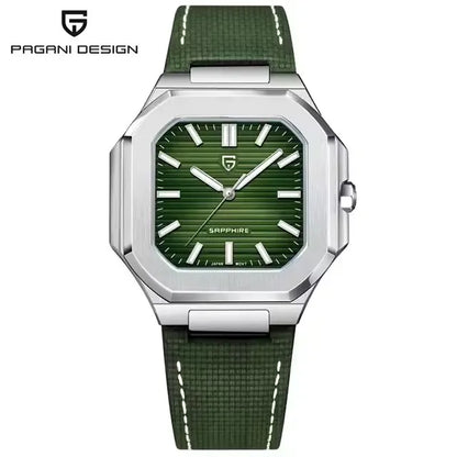 Reloj de lujo cuadrado de cuarzo PAGANI DESIGN 2026 para hombre, cristal de zafiro AR, movimiento japonés, luminoso, acero 316L completo