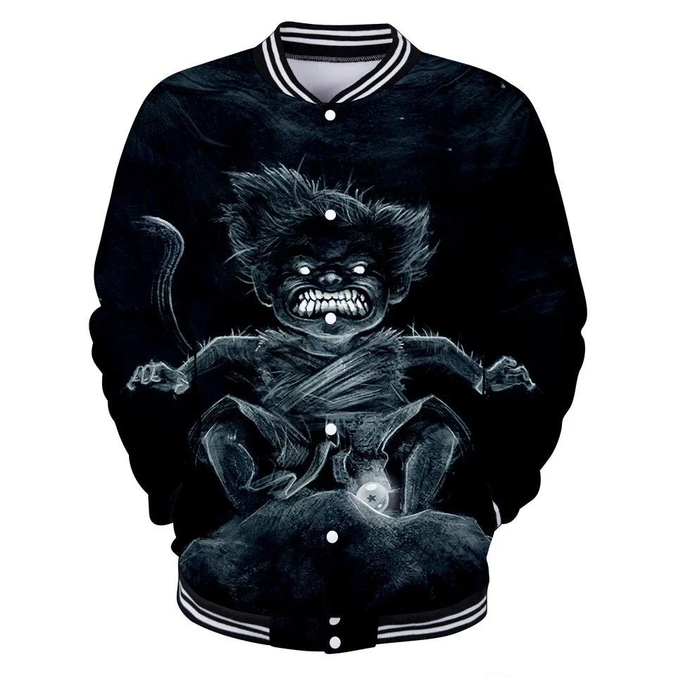 Dragon Ball Goku Kanji Symbol Men Zipper Hoodie Cartoon Japan Anime Women Sweatshirt 2025 New Fashion Children Jackets Coat