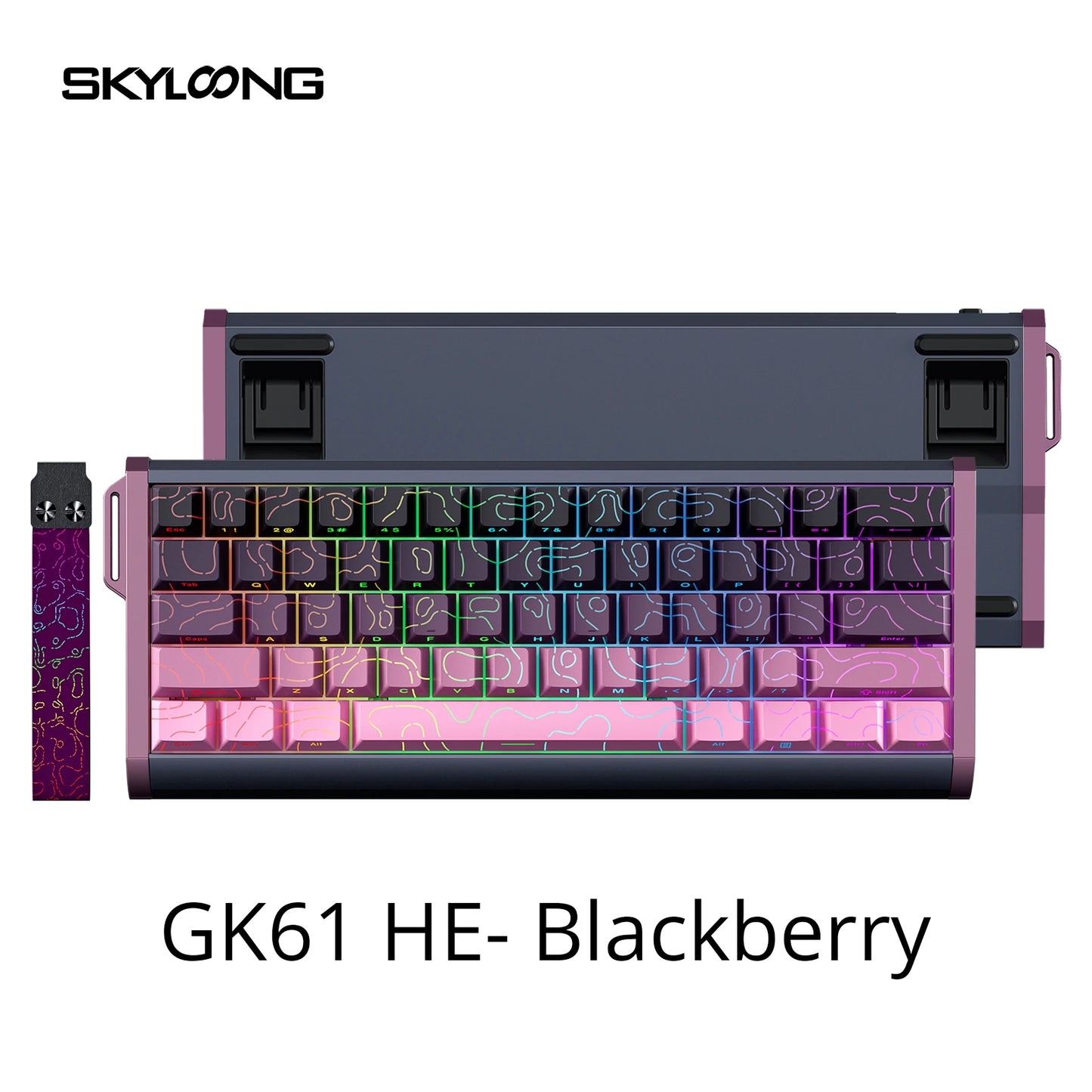 Teclado magnético SKYLOONG GK61/GK68 HE con carcasa de aluminio, 8000hz, RT0.01mm, activación rápida, teclas PBT, retroiluminación RGB y conexión por cable para gaming