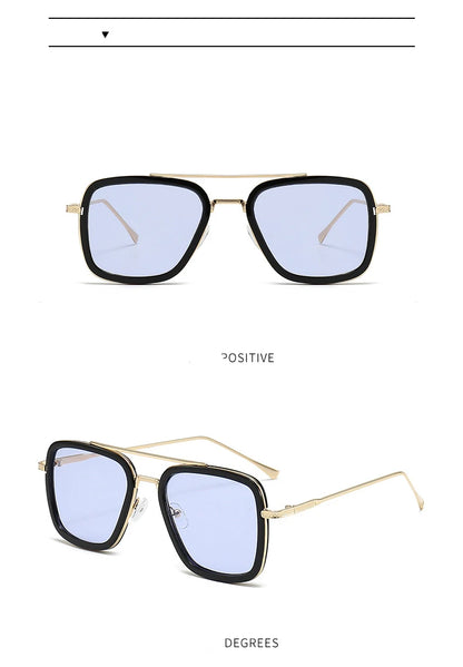 2024 New Square Men Sunglasses Fashion Metal Steampunk Sun Glasses For Women Trendy Outdoor Shades Eyewear Unisex Accessory