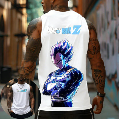 Canotta fitness da uomo Dragon Ball Z Super Blue Vegeta in stile rétro americano Y2K Harajuku, nuova collezione primavera-estate, T-shirt per uso quotidiano