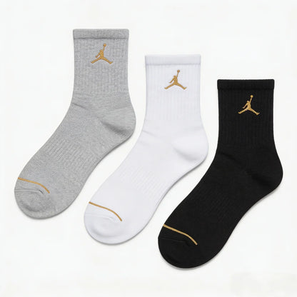 Nike Basketball Socks: AJ Jordan Triple Pack Mid-Calf Socks for Men and Women—Breathable and Moisture-Wicking SX5545-915
