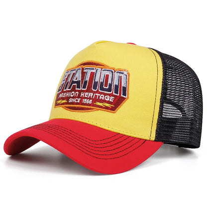 2025 New STATION1865 Truck Hat Men's Personalized Hip Hop Hat Women's Outdoor Skateboarding Hat Sunshade Baseball Hat Mesh Hat